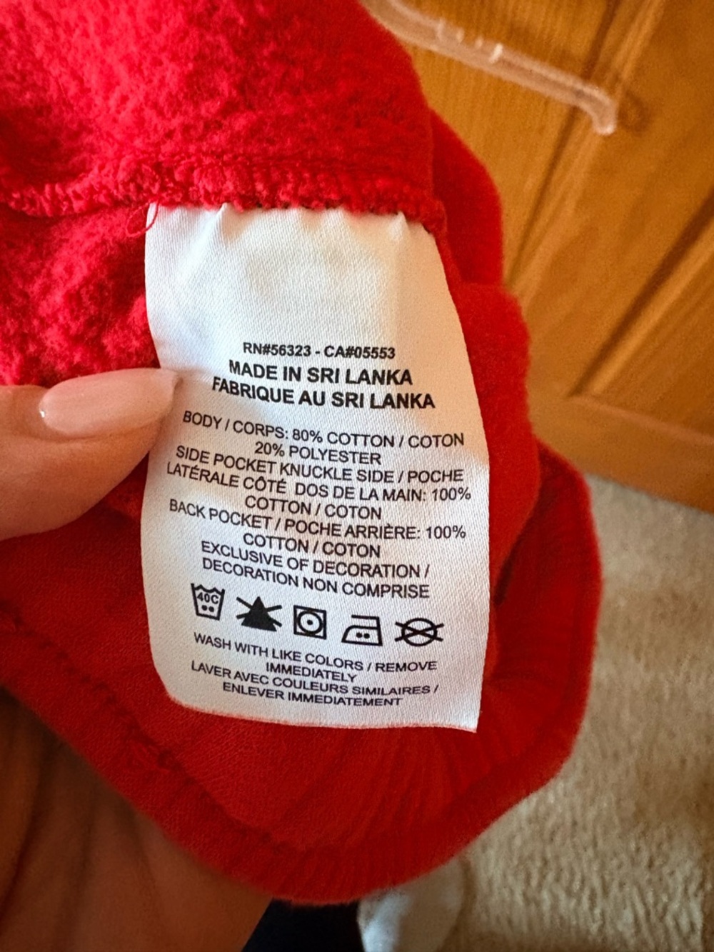 Nike Red Fleece Joggers with White Swoosh - Picture 4 of 5